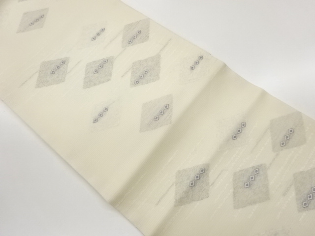 JAPANESE NAGOYA OBI FOR SUMMER / WOVEN ABSTRACT RHOMBUS
